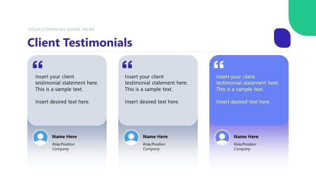 Editable Client Testimonials Presentation Slide