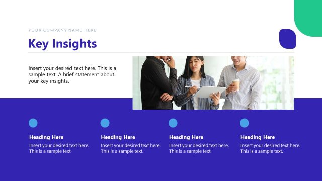 Four Points Key Insights PPT Slide with Placeholder Text