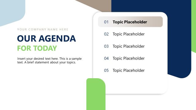 Our Agenda Slide – Investment Proposal Presentation