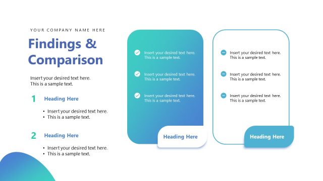 Findings & Comparison Slide with Two Columns