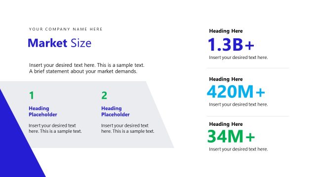 Market Size PPT Slide with Statistical Data