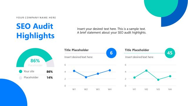 SEO Audit Higlights Presentation with Semi-Circular Chart