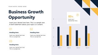 Editable Slide with Data Chart - Hotel Company Overview Template 