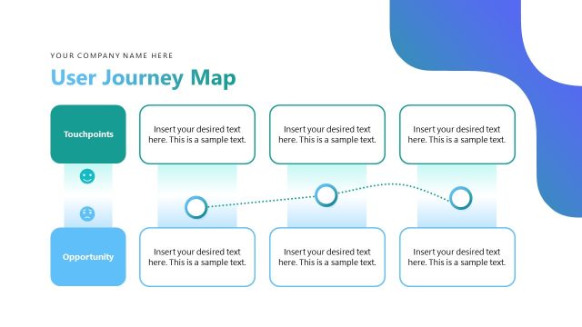 User Journey Map Diagram Slide – UX Design Case Study Presentation