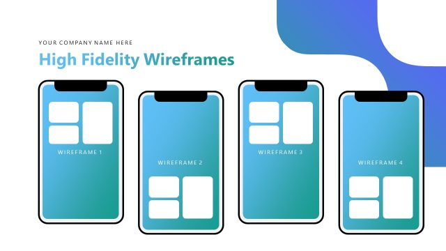 High Fidelity Wireframes – UX Design Case Study Slide Template