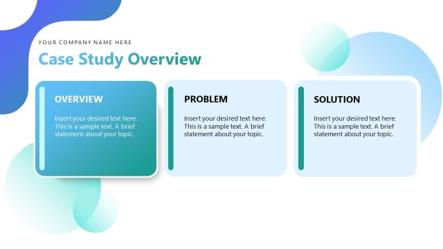 Three Text Boxes for Case Study Overview Presentation