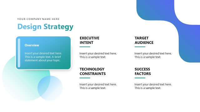 Four Text Sections for Design Strategy – UX Design Case Study Template