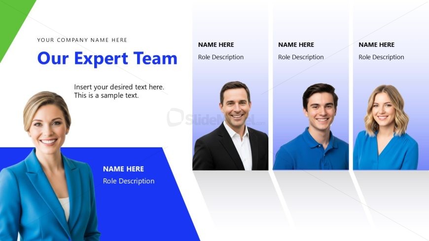 Four Images Presentation - Expert Team Template Slide