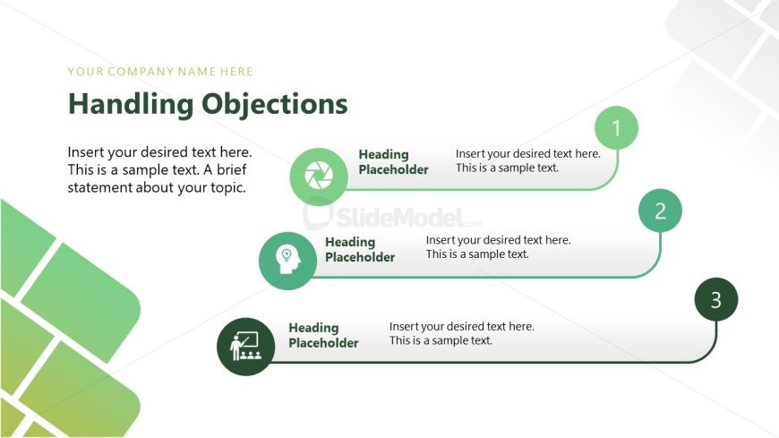 Sales Playbook Diagram Slide for Objection Handling