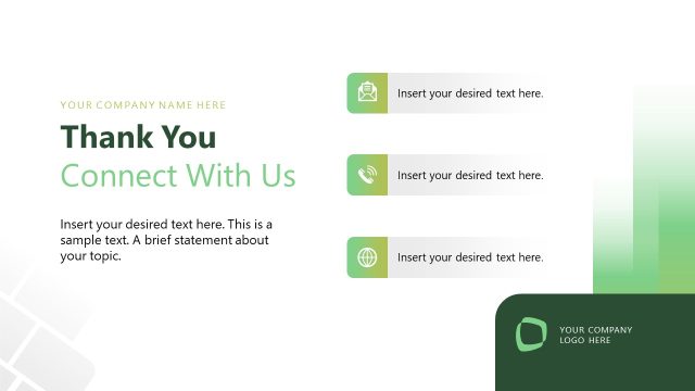 Thank You Slide with Contact Details – Sales Playbook Template