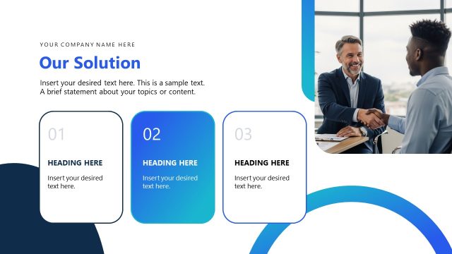 Our Solution Slide with Three Blocks – Canva PPT Template