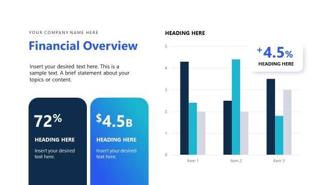 Financial Overview Slide with Stats Presentation – Canva Template