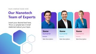 Team of Experts Slide Template with Image & Text Boxes