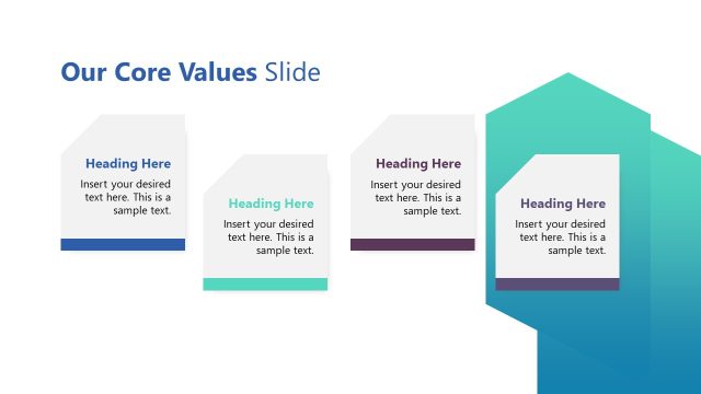 Our Core Values Slide with Creative Shapes