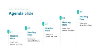 5 Segment Market Positioning Template Slide with Diagram