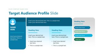 Audience Persona Slide with Text Boxes & Image Placeholder
