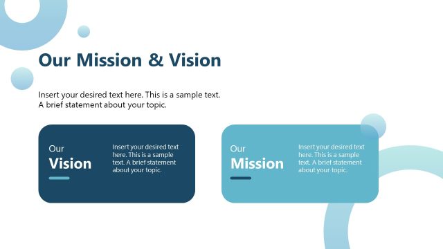 Our Mission & Vision Slide with Placeholder Text