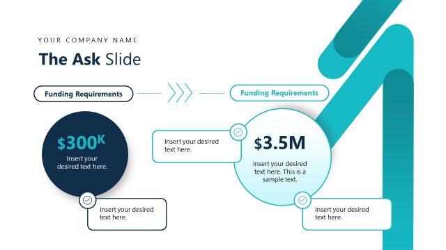 Customizable Funding Requirements Slide – Startup Profile PPT Layout