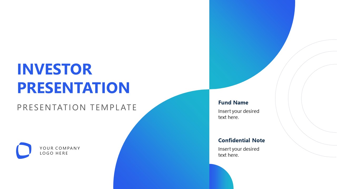 Title Slide for Business Pitch Deck - Investor Presentation PPT Template