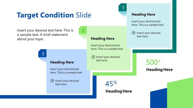 Target Condition Slide with Steps Diagram – A3 Thinking PPT Template