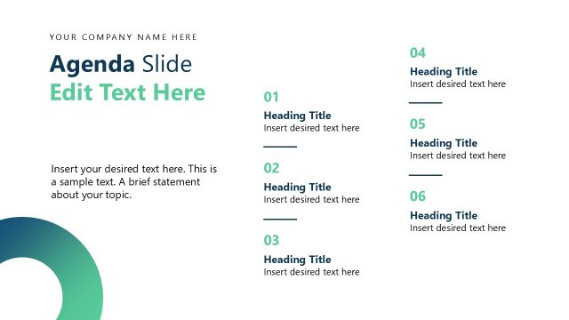 Agenda Slide for Scenario Planning PPT Template