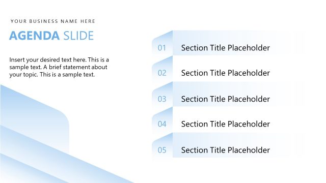 Editable Agenda Presentation Slide – Business Process Outsourcing Template