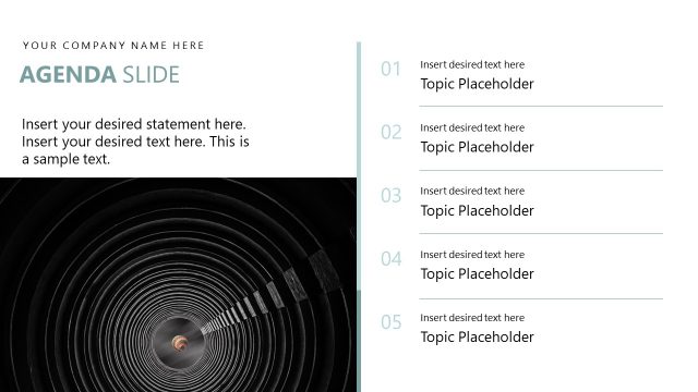 Agenda Slide with Image – Startup Fundraising Template