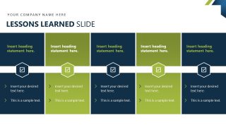 Five Columns Infographic Slide for Lessons Learned Presentation 