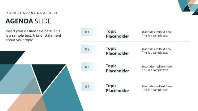 Agenda Presentation Slide – Management Review Template