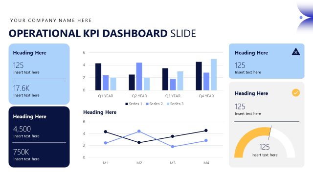Operational KPIs Dashboard Slide – Operational Report PPT Template