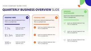 Quarterly Management Review Template Slide with Three Columns 