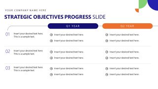 Quarterly Management Review Layout Slide for Objectives 