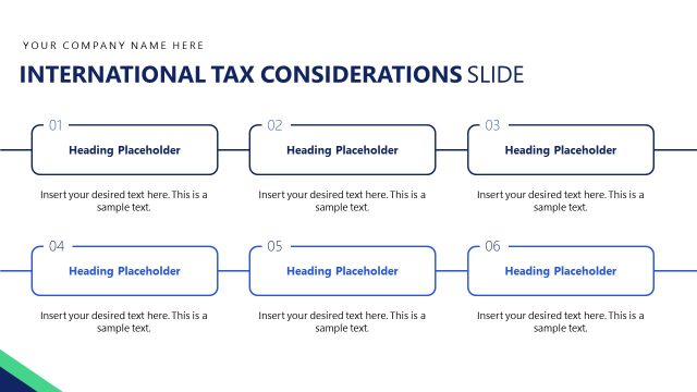 International Tax Considerations Slide – Corporate Tax Planning Template