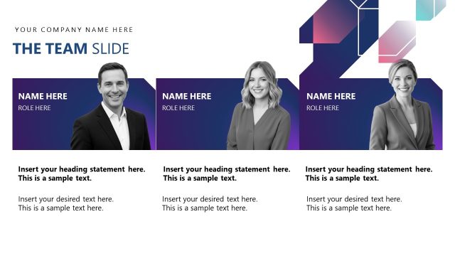 The Team Members Visualization Slide – AI Business Plan Template