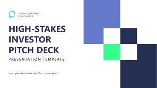 Editable High Stakes Investor Pitch Deck Template 