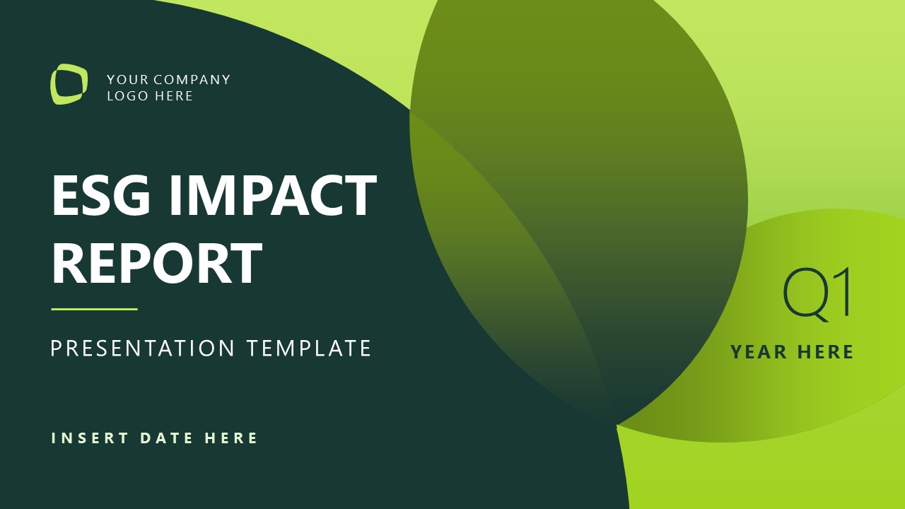 Cover Slide - ESG Impact Report PowerPoint Template