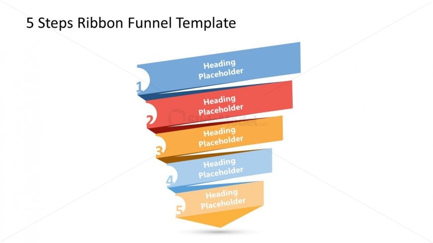 PPT 5 Steps Diagram Funnel Chart 