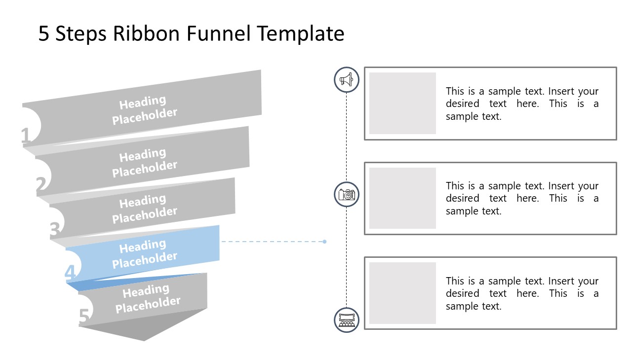 PowerPoint Funnel Chart Stage 4 Template 