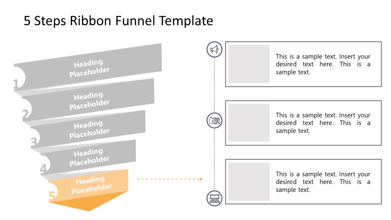 PowerPoint Funnel Chart Stage 5 Template 