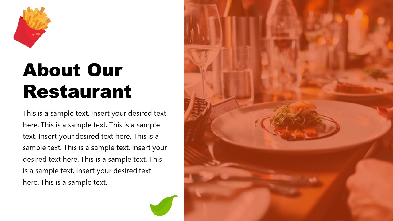 Sales Pitch Restaurant About Template 