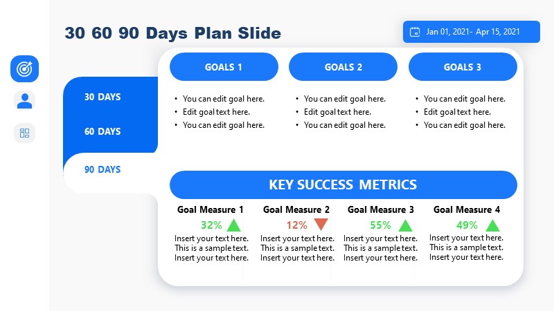 PowerPoint Timeline 90 Day Planning Presentation