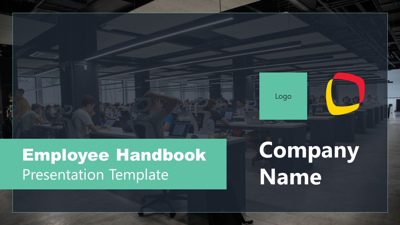 Cover Slide of Employee Handbook PowerPoint 