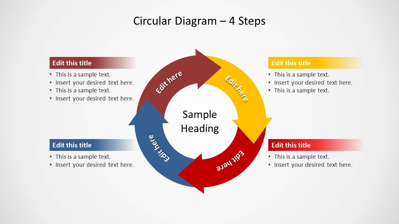 Circular Diagram 4 Steps for PowerPoint SlideModel