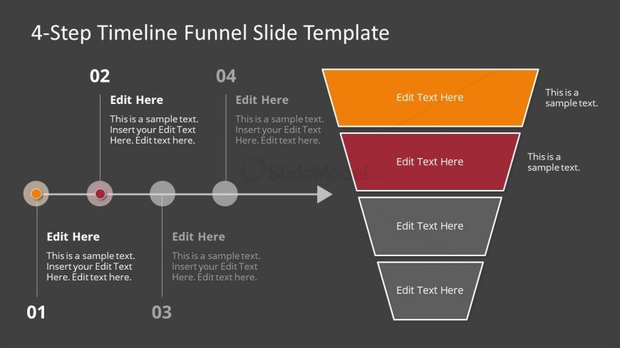 4-Step Timeline Funnel Diagram Template