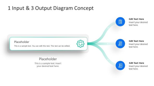 1 Input & 3 Outputs Diagram Concept for PowerPoint