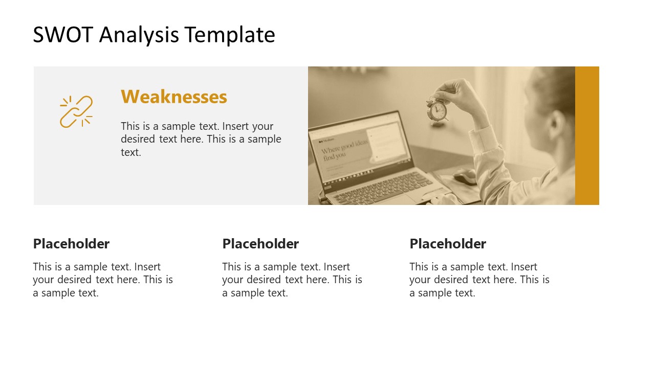 PPT SWOT Analysis Template - Weakness PowerPoint Slide