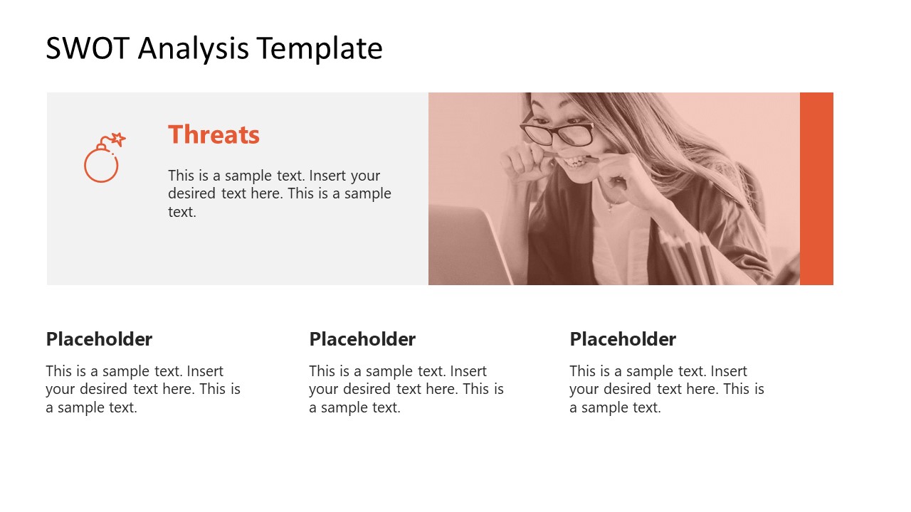 PPT SWOT Analysis Template - Threats Presentation Slide 