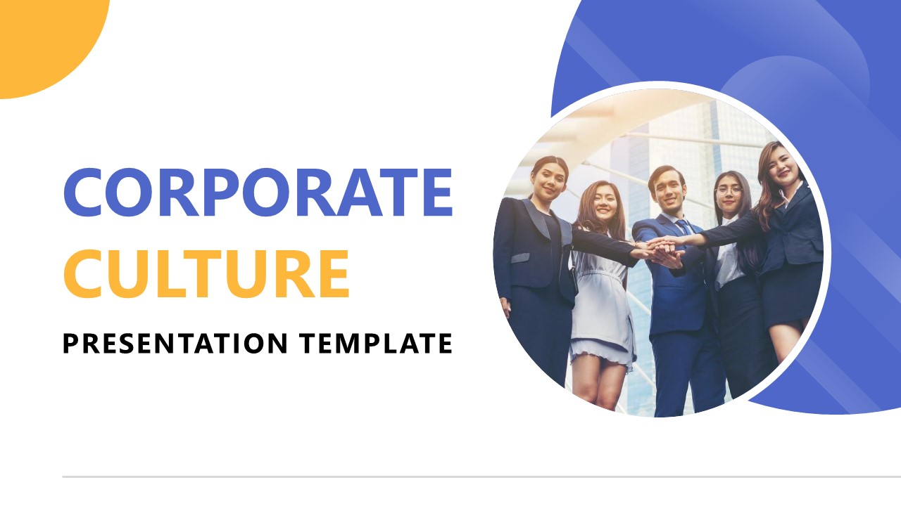 Gold Blue Corporate Culture Presentation Template