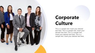 Editable Gold Blue Corporate Culture PPT Template 