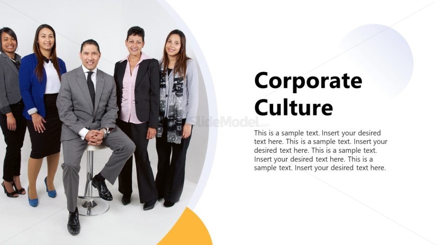 Editable Gold Blue Corporate Culture PPT Template